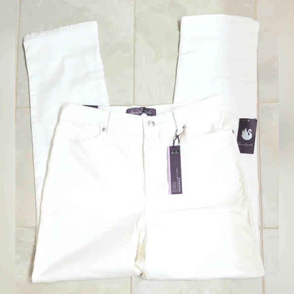 Gloria Vanderbilt Jeans White Straight Leg - Amanda - Picture 6 of 7
